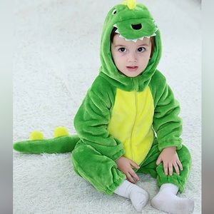 Baby Infant Dinosaur Onesie Pajamas Halloween Costume Unisex, Warm Fleece